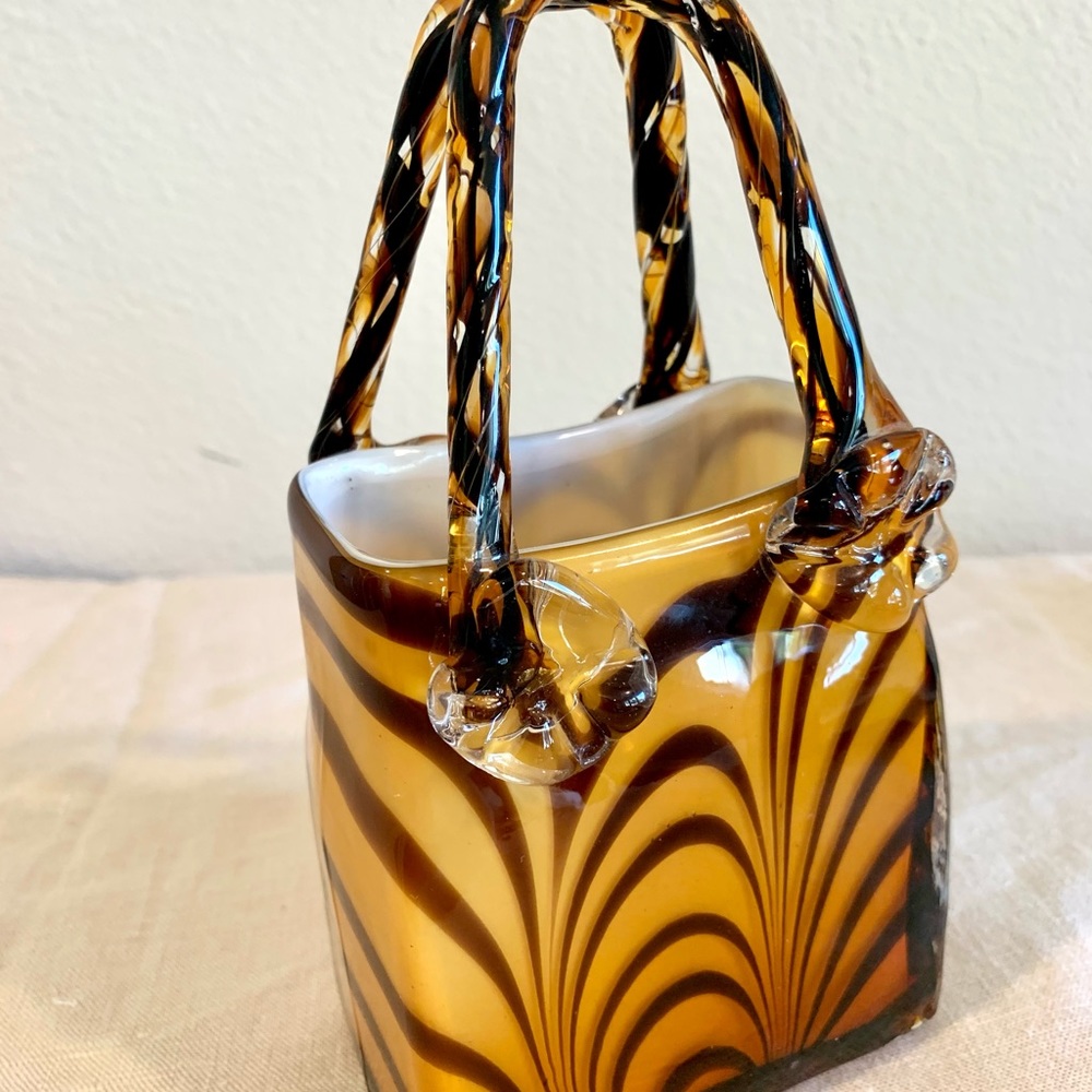 MURANO GLASS PURSE ENCASED TIGER GLASS PURSE
